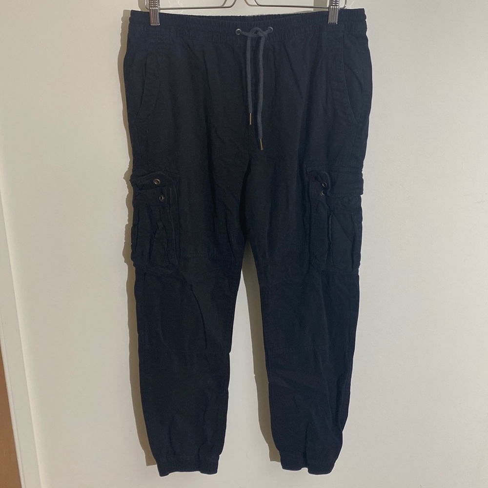 American Eagle Outfitters 100% Cotton Black Cargo Jogger Pants - Size M